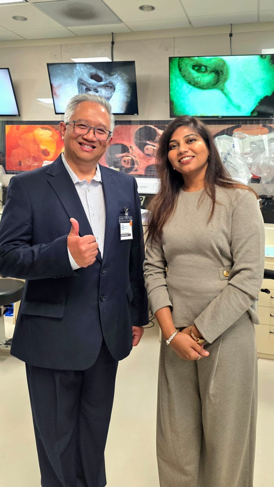 Dr. Shree Rao with the Advanced Bionics clinical team in the surgical training lab